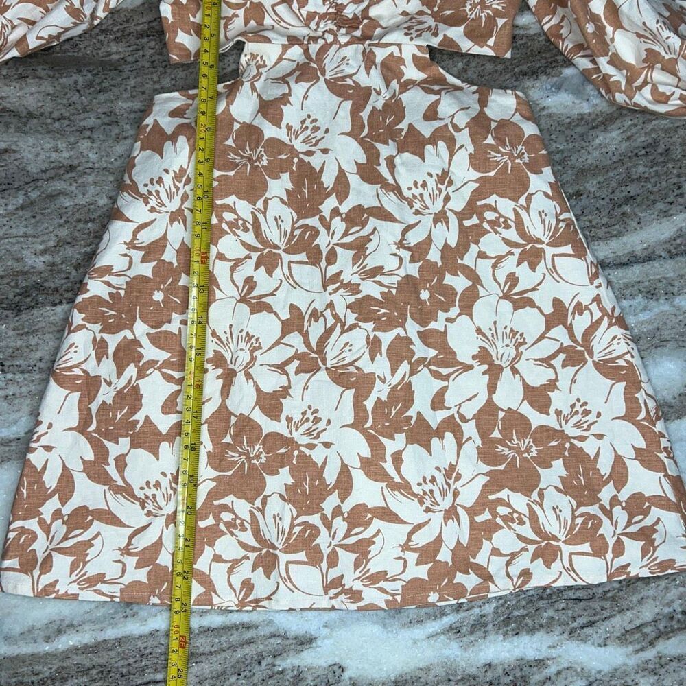 Lovers + Friends x Revolve Kacey Mini Dress Caramel Brown Floral, Women’s Small - Picture 5 of 15
